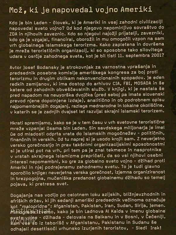 MOŽ, KI JE NAPOVEDAL VOJNO AMERIKI IN KORENINE ISLAMSKEGA TERORIZMA, Yossef Bodansky