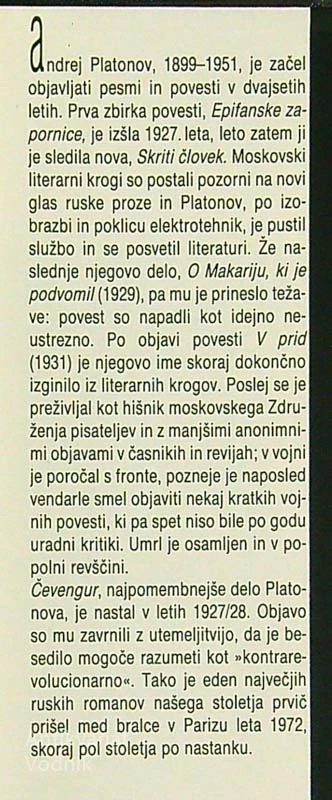 ČEVENGUR, Andrej Platonov
