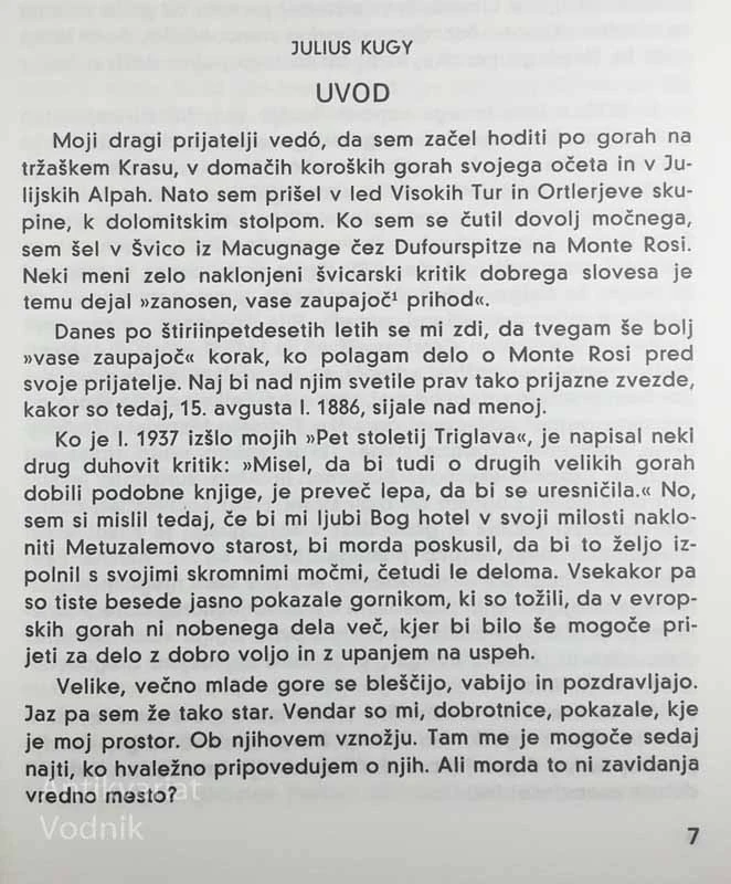 BOŽANSKI NASMEH MONTE ROSE, Julius Kugy