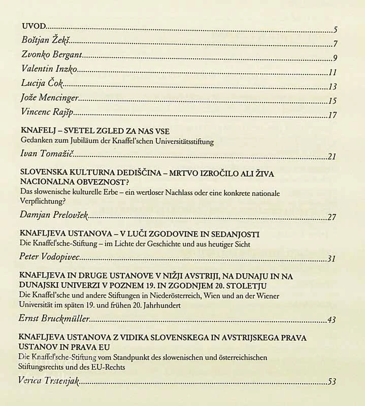 KNAFLJEVA USTANOVA NA DUNAJU 1676-2006