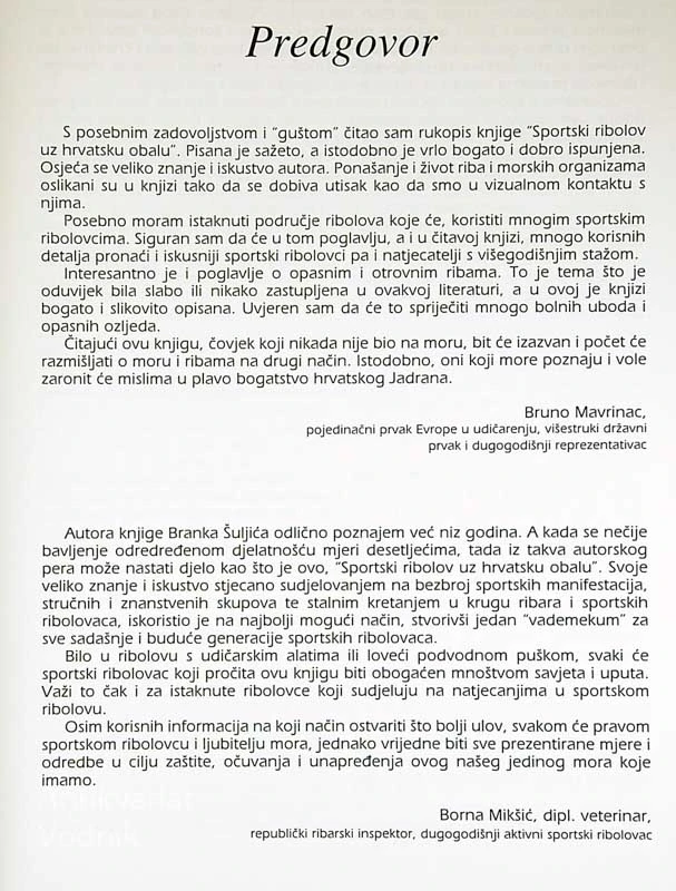 SPORTSKI RIBOLOV UZ HRVATSKU OBALU, Branko Šuljič