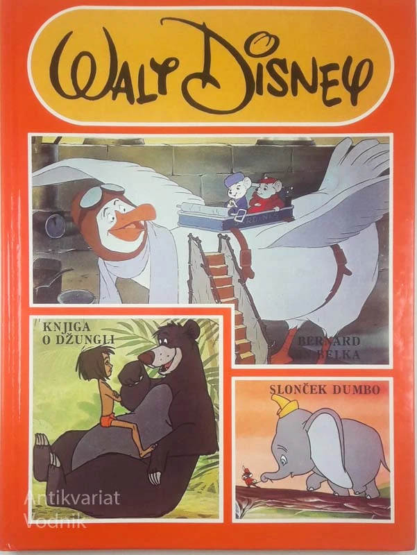 WALT DISNEY; BERNARD IN BELKA, KNJIGA O DŽUNGLI, SLONČEK DUMBO