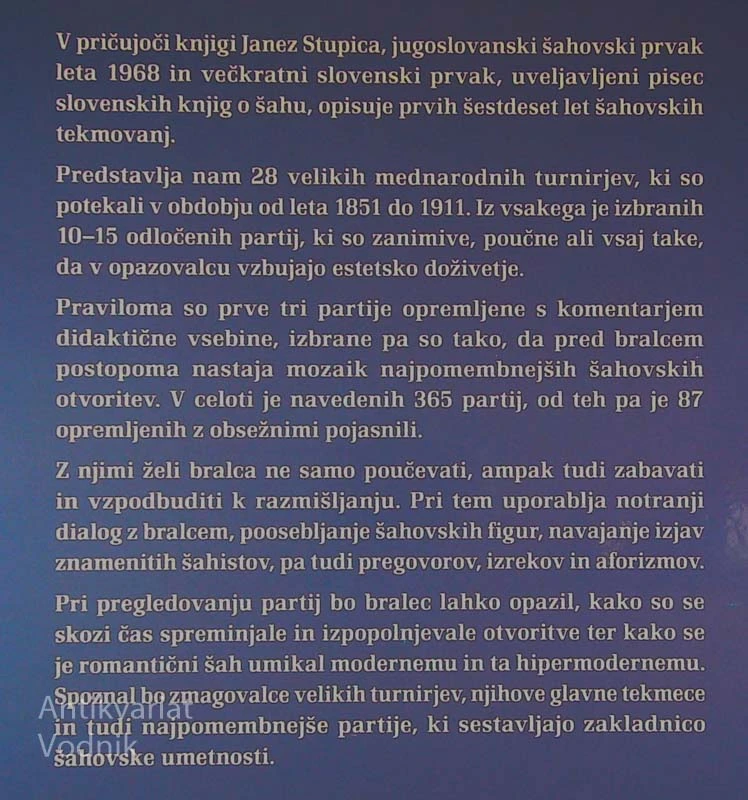 VELIKI ŠAHOVSKI TURNIR 1851-1911, Janez Stupica