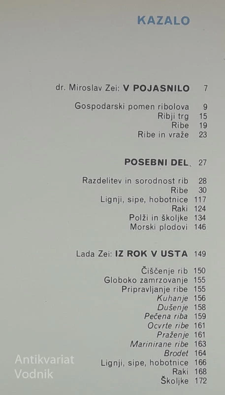 MORSKI RIBJI TRG, Miroslav Zei