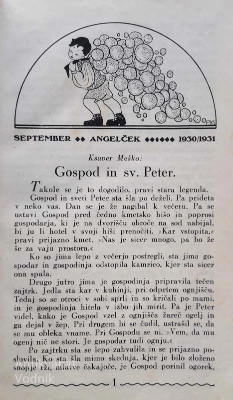 ANGELČEK 1930/31, LETNIK 39, uredil Jožef Volc