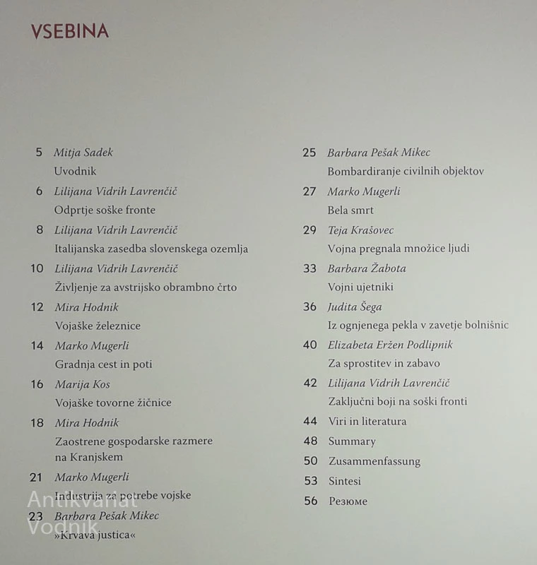 V ZALEDJU SOŠKE FRONTE, Judita Šega