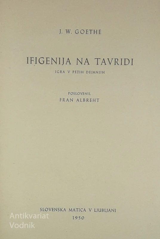 IFGENIJA NA TAVRIDI, J. W. Goethe