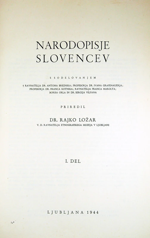 NARODOPISJE SLOVENCEV I, več avtorjev