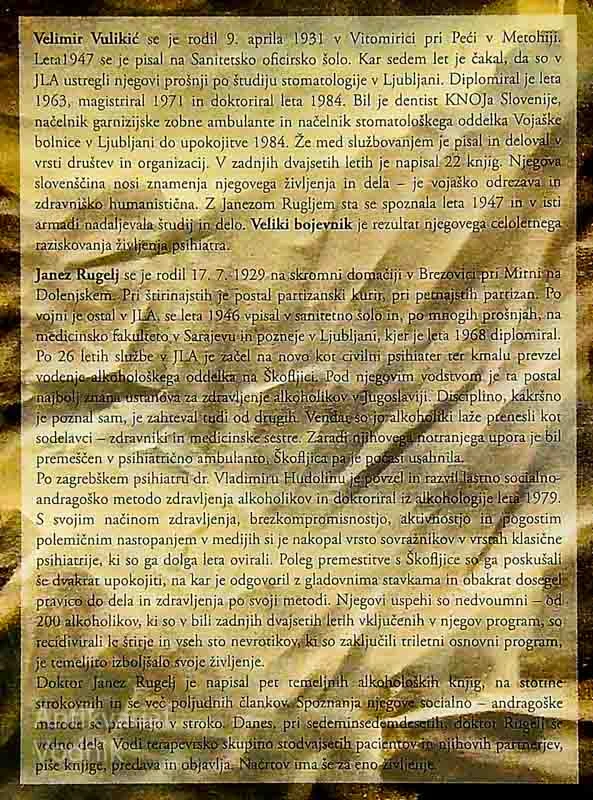VEČNI BOJEVNIK; PSIHIATER DR. JANEZ RUGELJ, dr. Velimir Vulikić