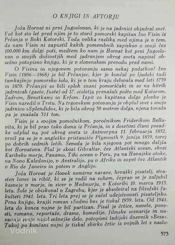 NAD BREZNI OCEANOV, Joža Horvat