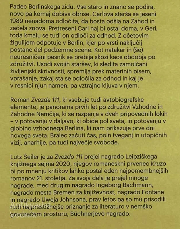 ZVEZDA 111, Lutz Seiler