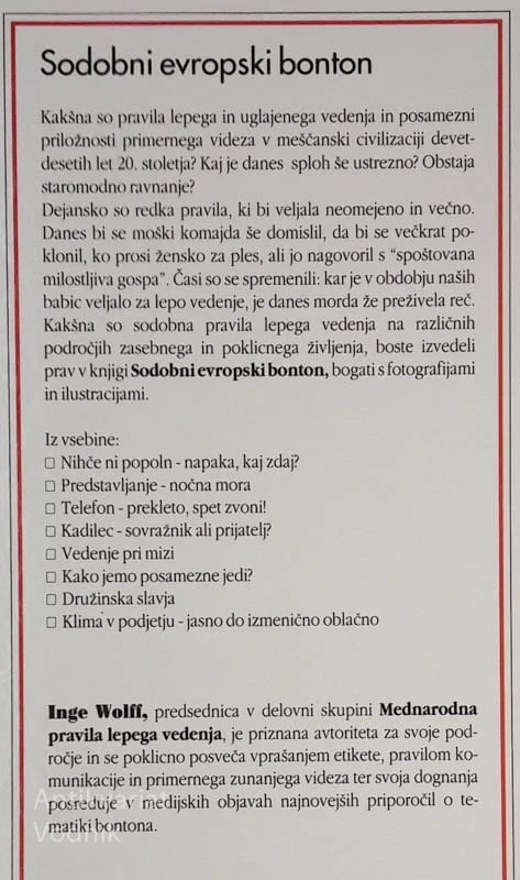 SODOBNI EVROPSKI BONTON, Inge Wolff