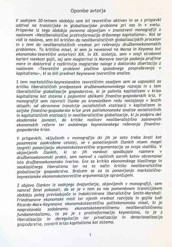 NEOLIBERALISTIČNA PROTIREFORMACIJA DRŽAVNEGA KAPITALIZMA, Viljem Merhar