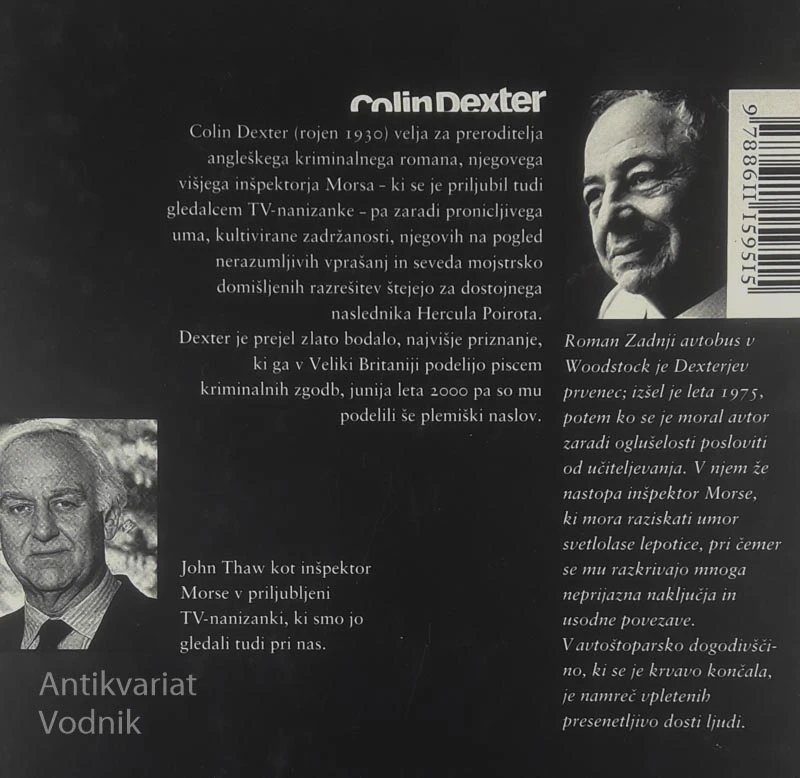 ZADNJI AVTOBUS V WOODSTOCKU, Colin Dexter