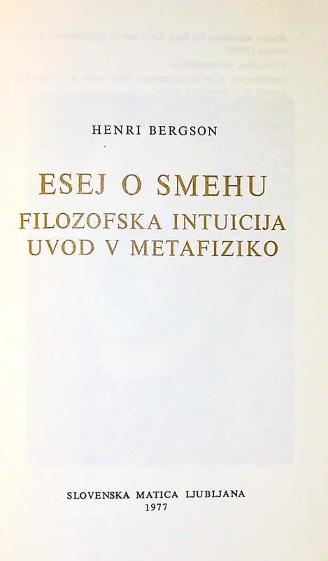 ESEJ O SMEHU, Henri Bergson