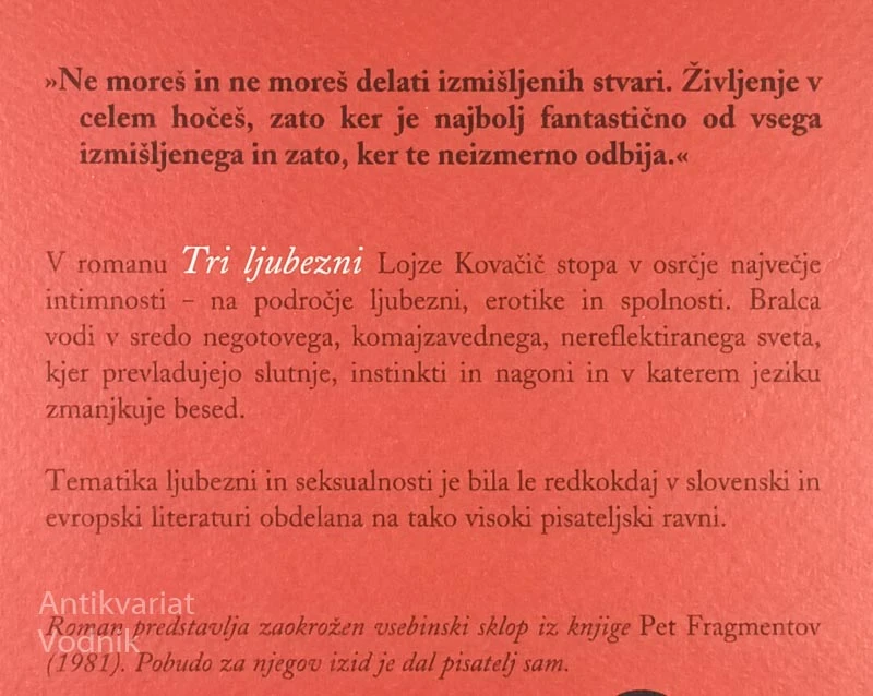 LJUBEZNI TRI, Lojze Kovačič