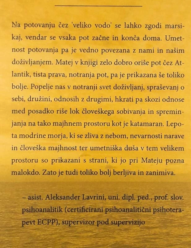 DNEVNIK MALEGA GLASBENIKA NA VELIKEM OCEANU, Matej Grahek