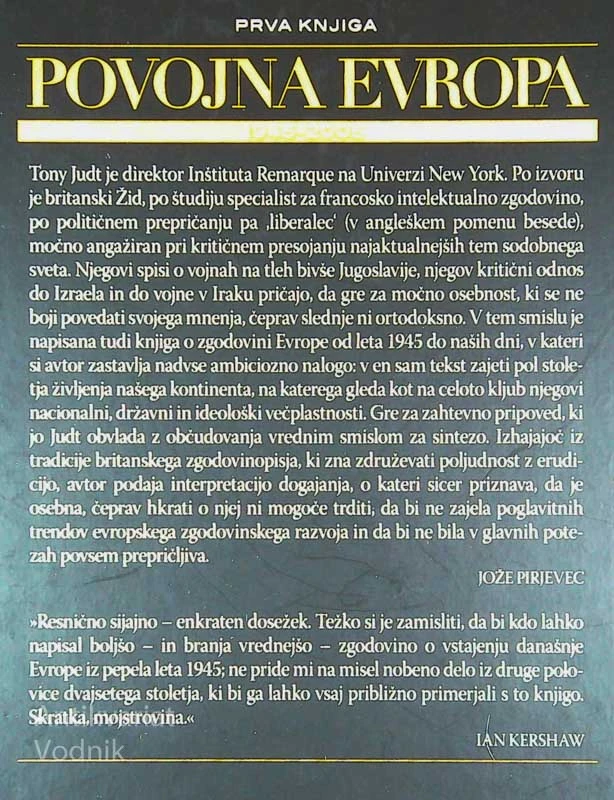 POVOJNA EVROPA; 1945 – 2005, Tony Judt
