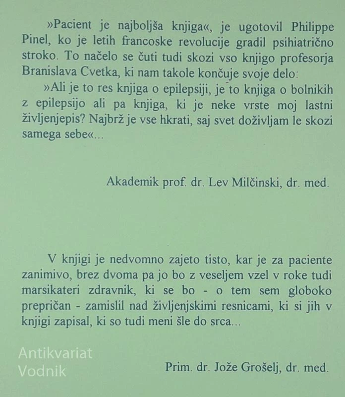 KNJIGA O EPILEPSIJI, Branislav Cvetko
