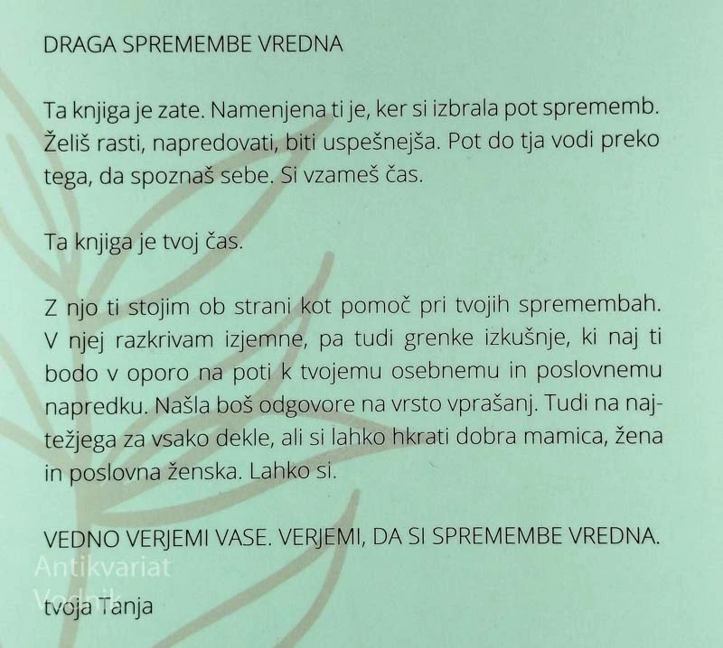 SPREMEMBE VREDNA, Tanja Skaza