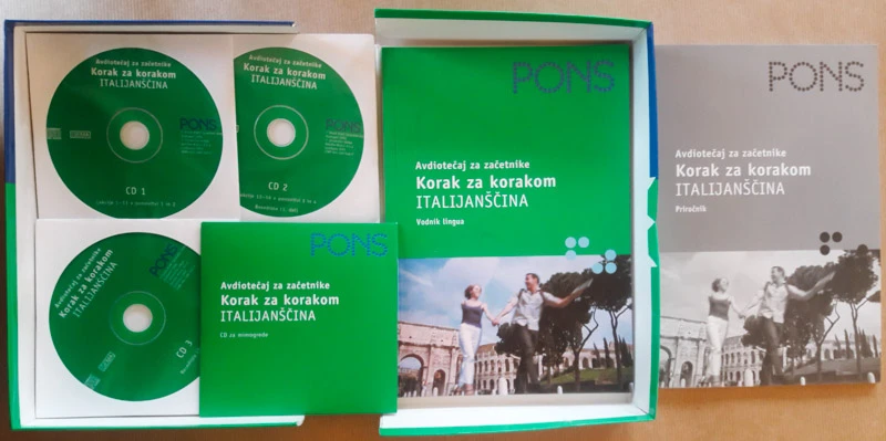 ITALIJANŠČINA (PONS), Avdiotečaj za začetnike, komplet za samoučenje