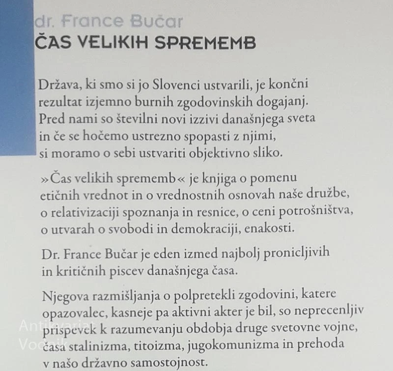 ČAS VELIKIH SPREMEMB, dr. France Bučar