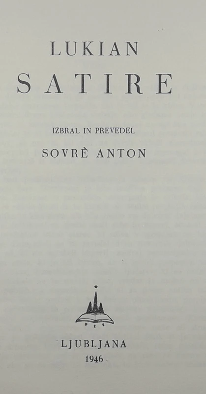 LUKIAN SATIRE, Sovre Anton