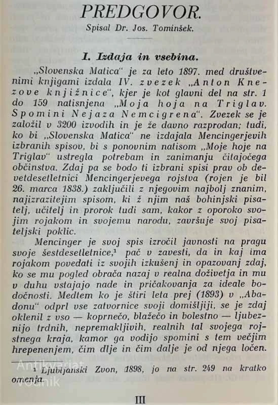 MOJA HOJA NA TRIGLAV, dr. Janez Mencinger