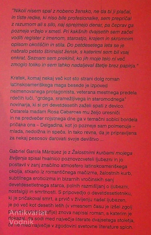 ŽALOSTNE KURBE MOJEGA ŽIVLJENJA, Gabriel García Márquez