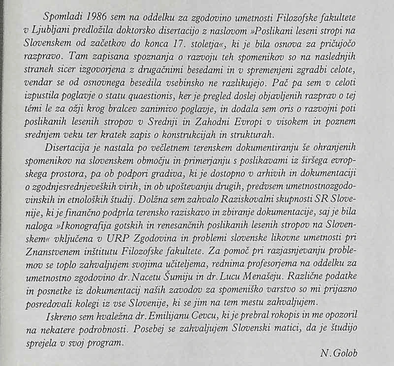 POSLIKANI LESENI STROPI NA SLOVENSKEM DO SREDINE 18. STOLETJA, Nataša Golob