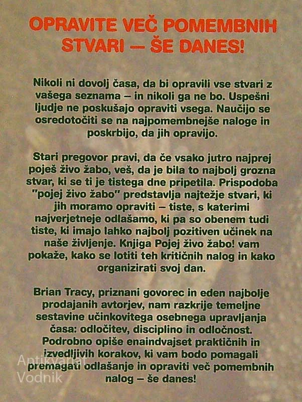 POJEJ ŽIVO ŽABO!, Brian Tracy