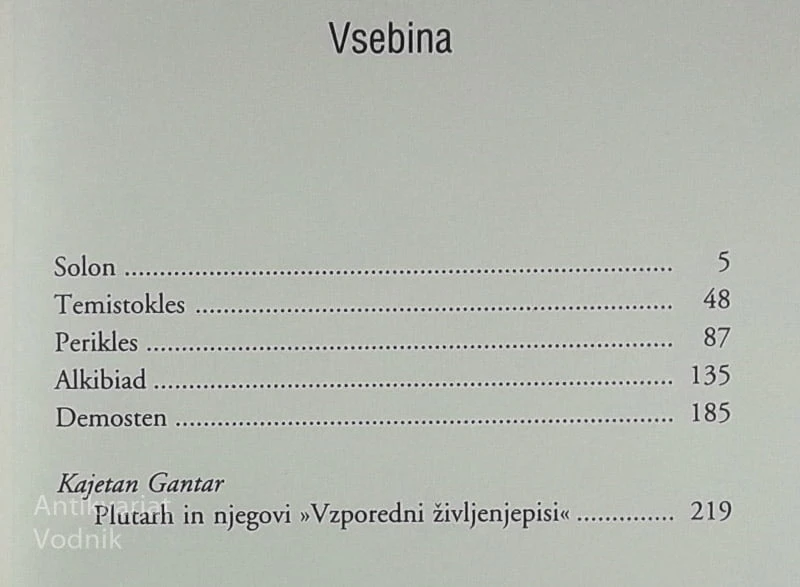ŽIVLJENJA VELIKIH GRKOV, Plutarh
