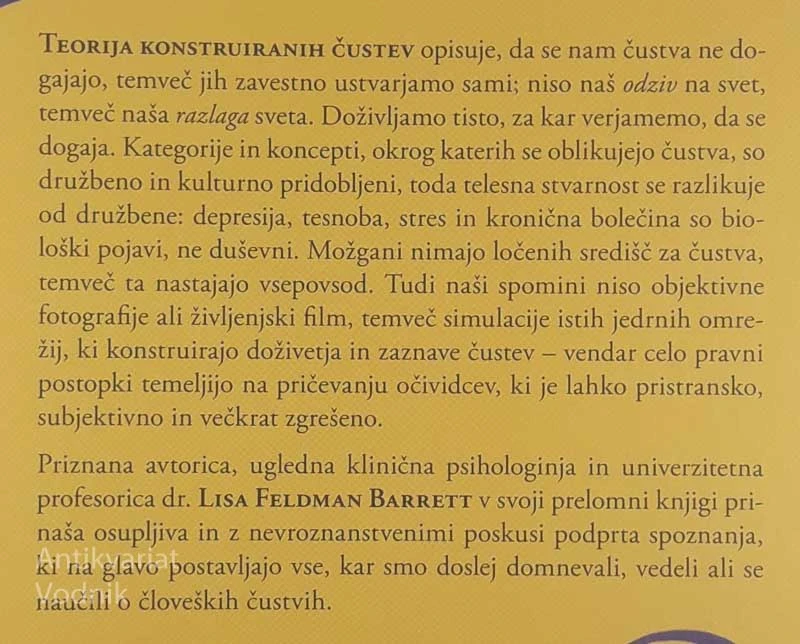 KAKO NASTAJAJO ČUSTVA, Lisa Feldman Barrett