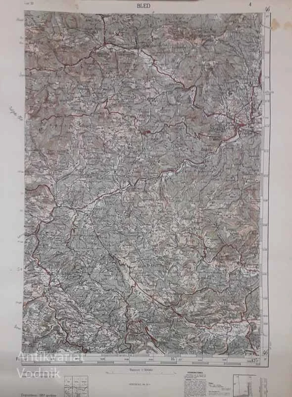 Zemljevid – specialna karta BLED 1:50 000 (območje Radovljica)