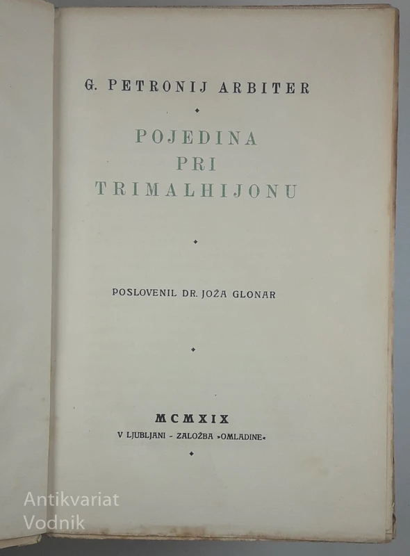 G. PETRONI ARBITER: POJEDINA PRI TRIMALHIJONU