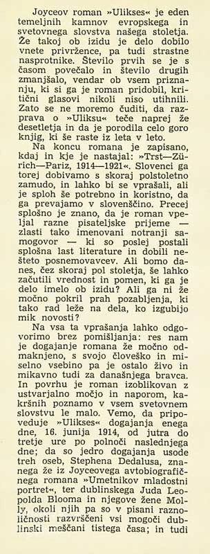 ULIKSES, James Joyce (1 – 2)