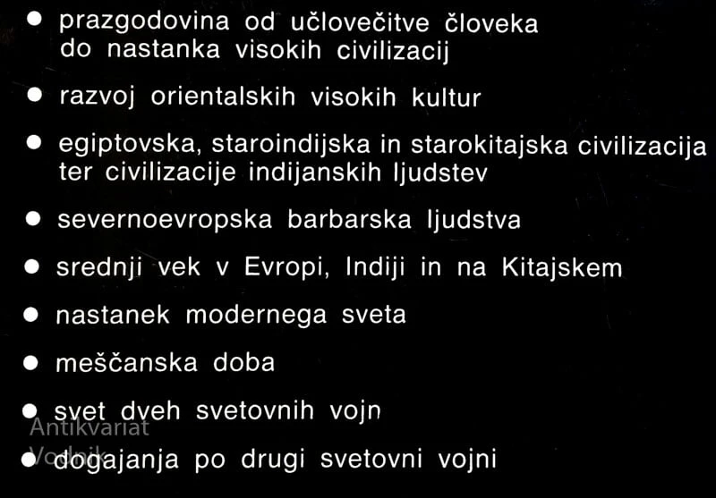 SVETOVNA ZGODOVINA OD ZAČETKOV DO DANES
