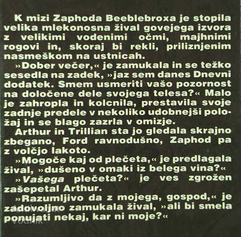 RESTAVRACIJA OB KONCU VESOLJA, Douglas Adams