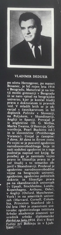 SARAJEVO 1914, Vladimir Dedijer
