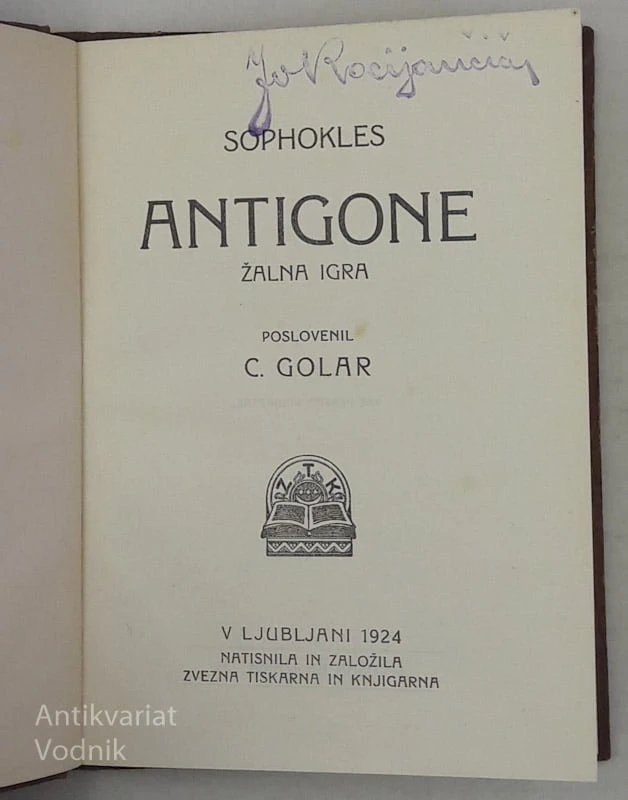 ANTIGONE žalna igra Sophokles