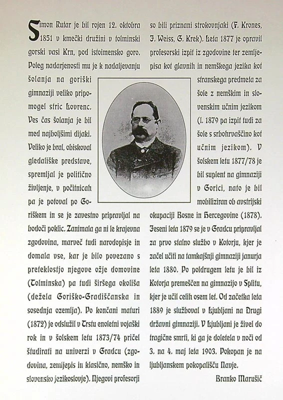 ZGODOVINSKE ČRTICE IZ POKNEŽENE GROFIJE GORIŠKO-GRADIŠKE, Simon Rutar
