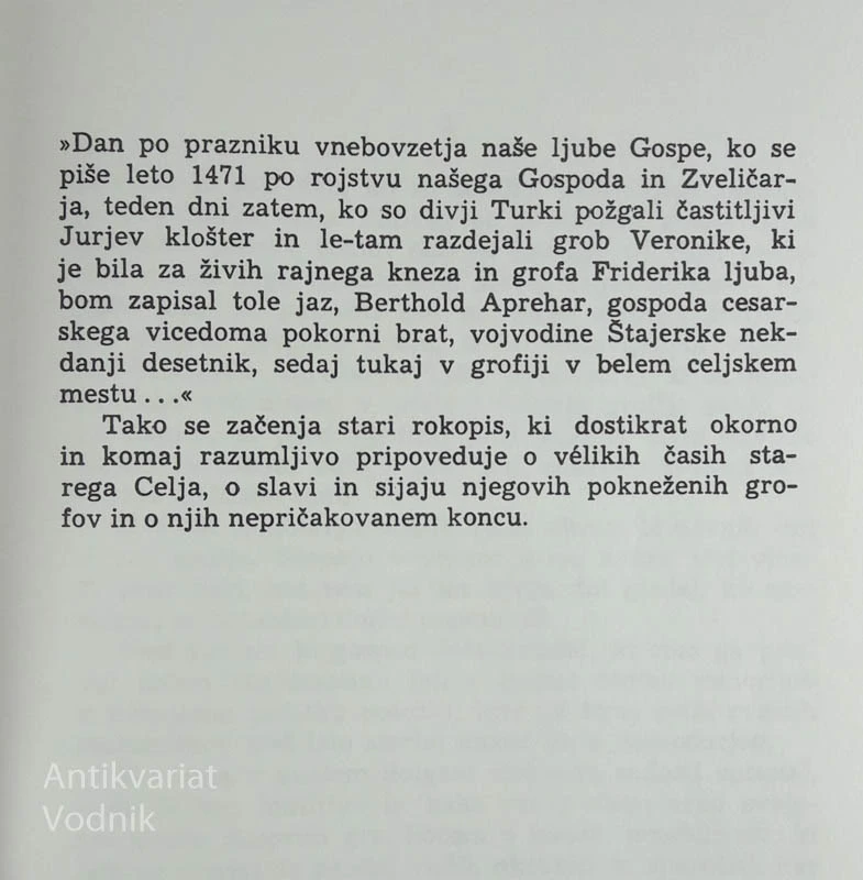 DANES GROFJE CELJSKI IN NIKDAR VEČ, A. Wambrechtsamer