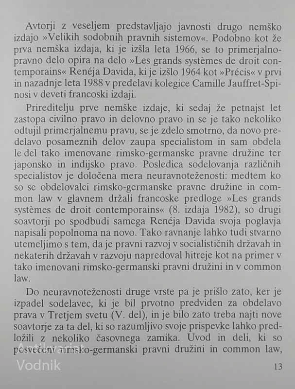 UVOD V VELIKE SODOBNE PRAVNE SISTEME, René David in Günther Grasmann