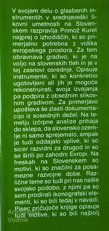 GLASBENI INSTRUMENTI NA SREDNJEVEŠKIH FRESKAH NA SLOVENSKEM, Primož Kuret