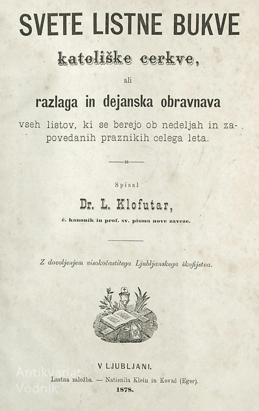 SVETE LISTNE BUKVE KATOLIŠKE CERKVE, Dr. L. Klofutar