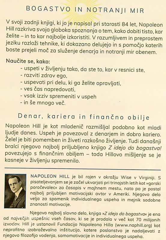 BOGASTVO IN NOTRANJI MIR, Napoleon Hill