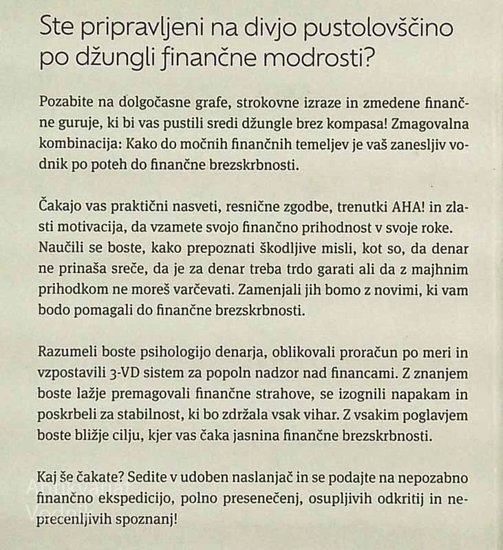 ZMAGOVALNA KOMBINACIJA; KAKO DO MOČNIH FINANČNIH TEMELJEV, Ana Vezovišek