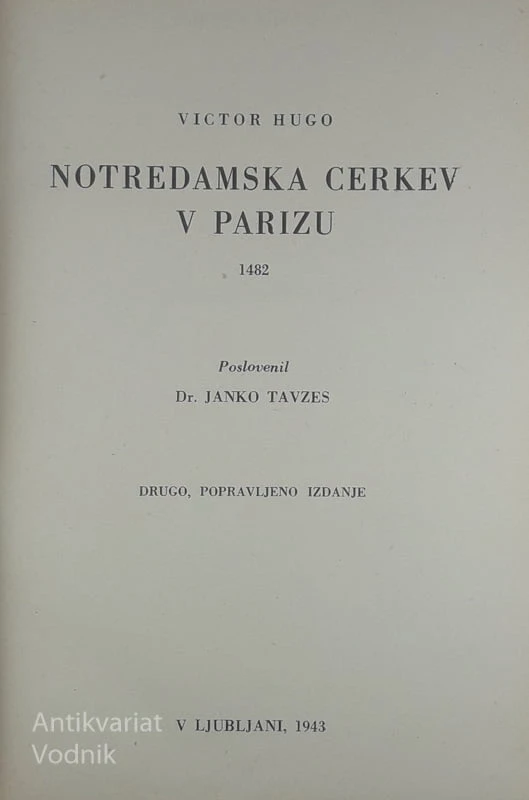 NOTREDAMSKA CERKEV V PARIZU, Victor Hugo