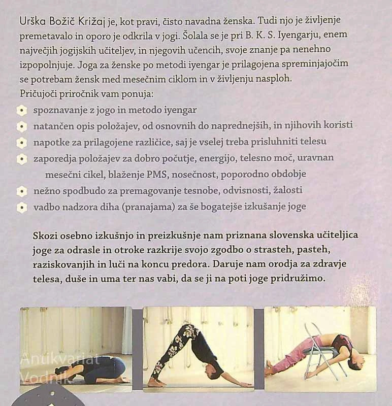 JOGA ZA ŽENSKE; PO METODI IYENGAR, Urška Božič Križaj