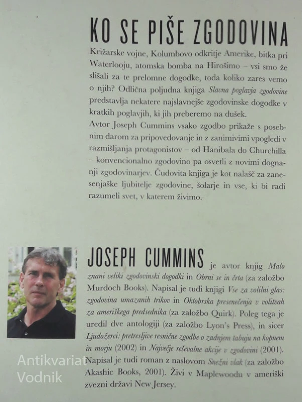 SLAVNA POGLAVJA ZGODOVINE, Joseph Cummins